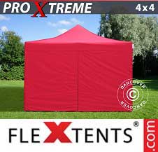 Carpa plegable FleXtents Pro Xtreme 4x4m Rojo, Incl. 4 lados