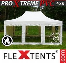Carpa plegable FleXtents Pro Xtreme 4x6m blanco, Incl. 8 lados