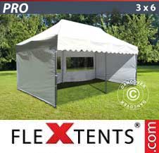 Carpa plegable FleXtents Pro 3x6m Blanco, Incl. 6 lados