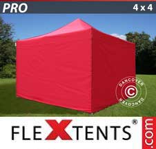 Carpa plegable FleXtents Pro 4x4m Rojo, Incl. 4 lados