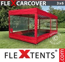Carpa plegable FleXtents Basic 3x6m, Rojo