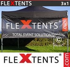 Carpa plegable FleXtents PRO con impresión digital completa 3x1m