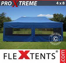 Carpa plegable FleXtents Pro Xtreme 4x8m Azul, incl. 6 lados