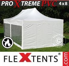 Carpa plegable FleXtents Pro Xtreme 4x8m blanco, Incl. 6 lados