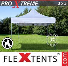Carpa plegable FleXtents Pro Xtreme 3x3m Blanco, Ignífuga