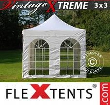 Carpa plegable FleXtents Pro Xtreme 3x3m Blanco, Incl. 4 lados