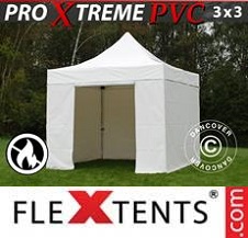Carpa plegable FleXtents Pro Xtreme 3x3m, Blanco incl. 4 lados