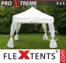 Carpa plegable FleXtents Pro Xtreme 3x3m Blanco, incl. 4 cortinas...